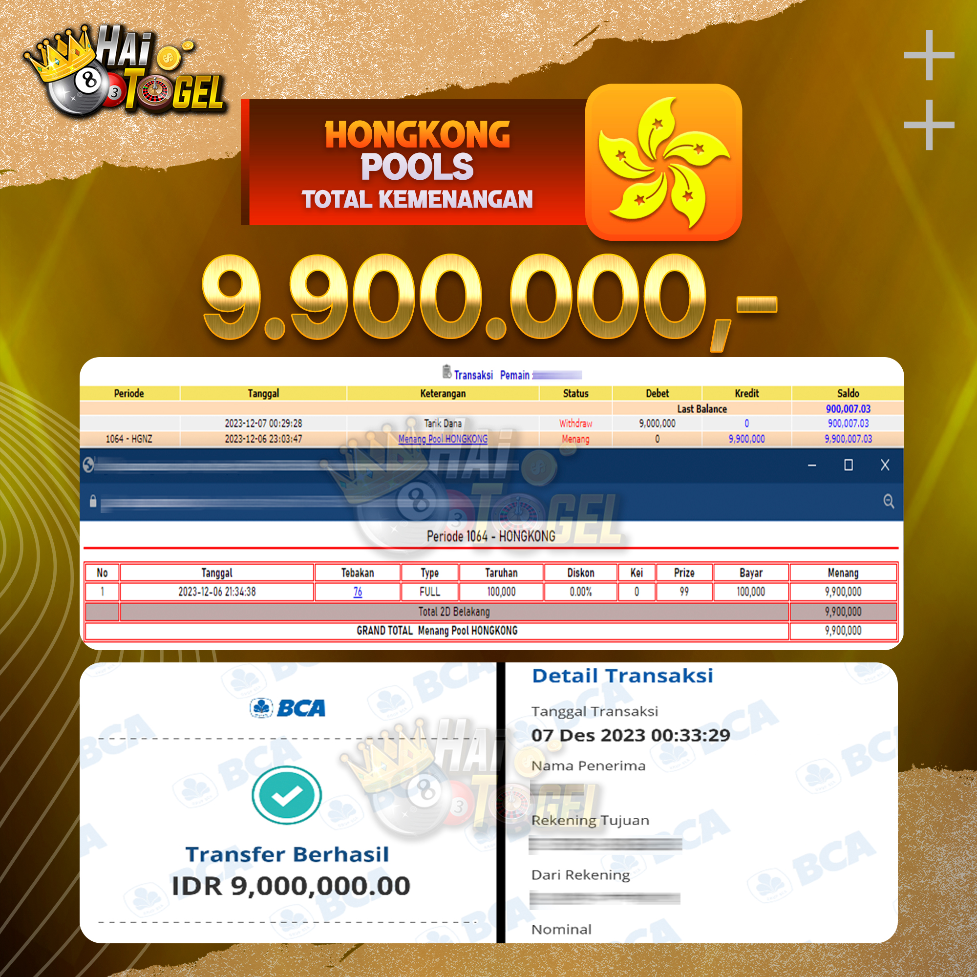 You are currently viewing BUKTI TOGEL HAITOGEL JACKPOT HONGKONG : RP. 9.900.000