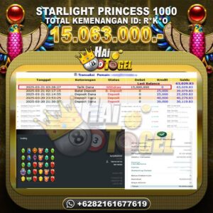 Read more about the article JP HAITOGEL KEMENANGAN SLOT : STARLIGHT PRINCESS 1000 RP. 15.063.000