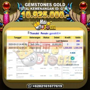 Read more about the article HAITOGEL SLOT BUKTI GACOR GEMSTONES GOLD RP. 10.925.000