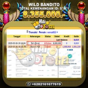 Read more about the article HAITOGEL SLOT BUKTI GACOR WILD BOUNTY SHOWDOWN RP. 8.355.000