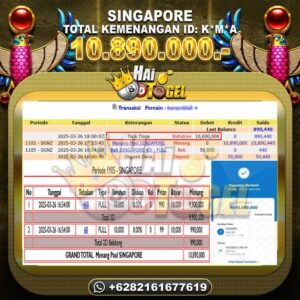 Read more about the article TOGEL HAITOGEL KEMENANGAN BUKTI : SINGAPORE RP.10.890.000,-