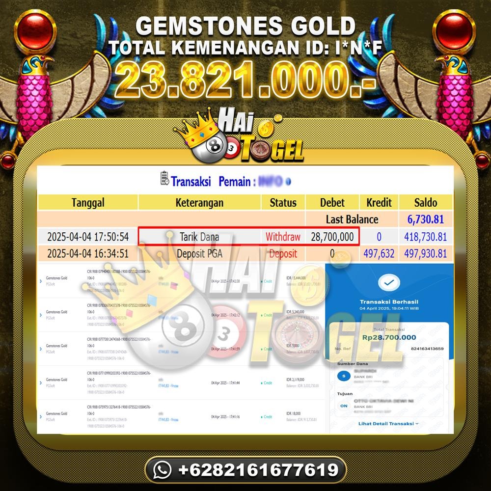 Read more about the article KEMENANGAN SLOT JP HAITOGEL : GEMSTONES GOLD RP. 23.821.000