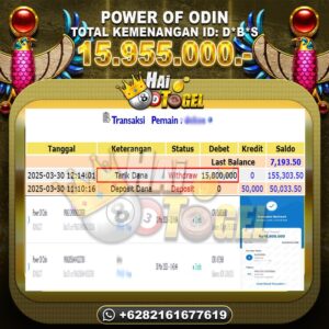 Read more about the article HAITOGEL SLOT BUKTI GACOR POWER OF ODIN RP. 15.955.000
