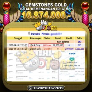 Read more about the article KEMENANGAN SLOT JP HAITOGEL : GEMSTONES GOLD RP. 10.874.000