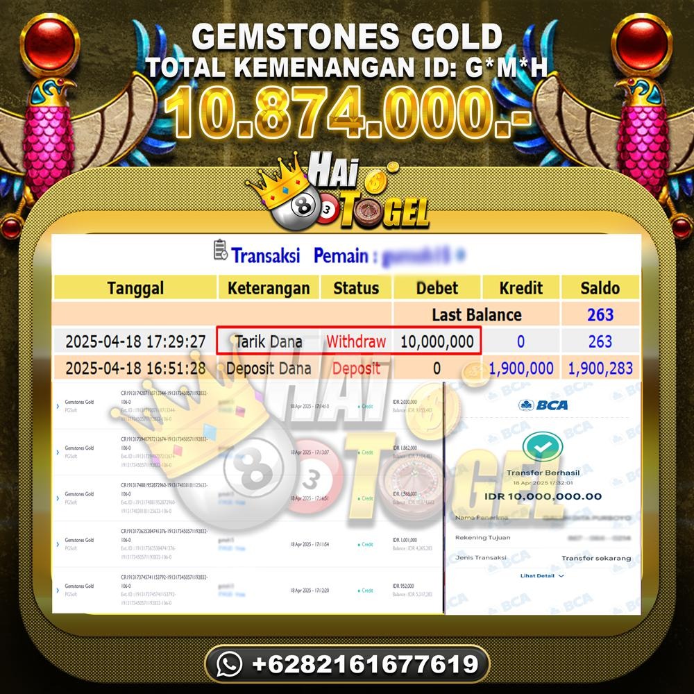 Read more about the article KEMENANGAN SLOT JP HAITOGEL : GEMSTONES GOLD RP. 10.874.000
