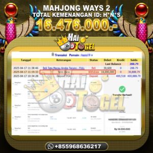 Read more about the article GACOR BUKTI SLOT HAITOGEL MAHJONG WAYS 2 RP. 16.476.000