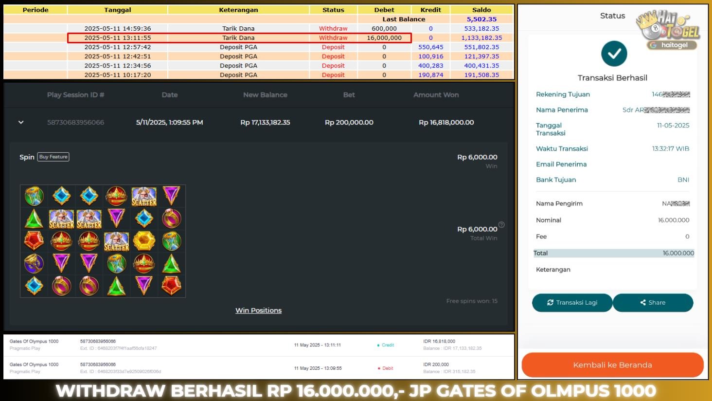 Read more about the article PEMBAYARAN BUKTI SLOT JP GATES OF OLYMPUS 1000 RP. 16.818.000