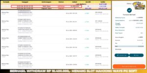 Read more about the article PEMBAYARAN SLOT HAITOGEL GACOR MAHJONG WAYS RP. 10.400.000