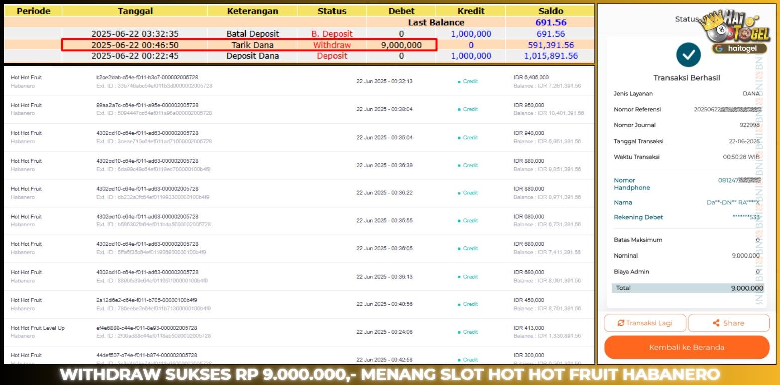 Read more about the article BUKTI SLOT JP HAITOGEL HOT HOT FRUIT RP. 9.000.000