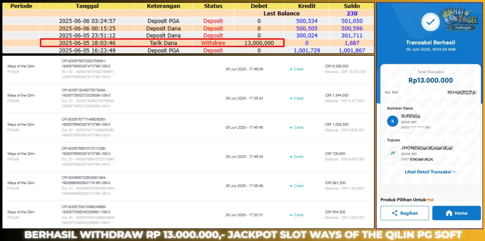 You are currently viewing PEMBAYARAN SLOT HAITOGEL GACOR WAYS OF THE QILIN RP. 13.000.000