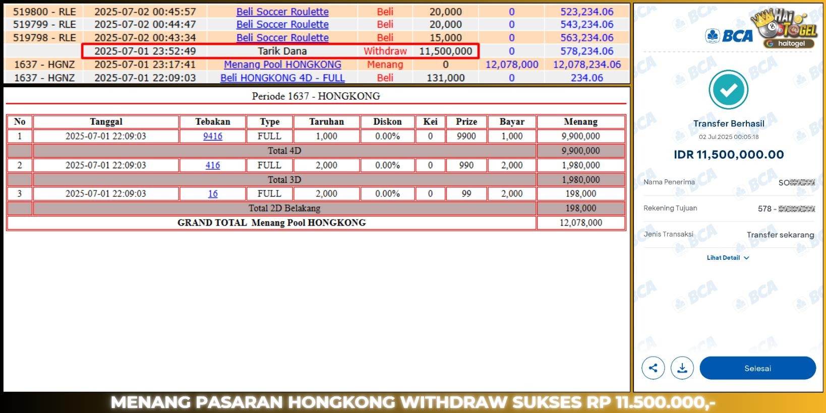 You are currently viewing JACKPOT TOGEL GACOR HAITOGEL : HONGKONG LOTTO RP. 11.500.000