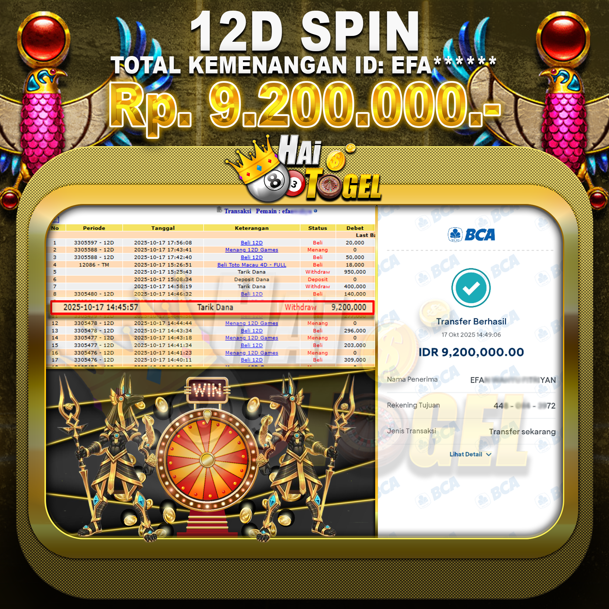 Read more about the article CASINO JACKPOT HAITOGEL BUKTI 12D SPIN RP. 9.200.000