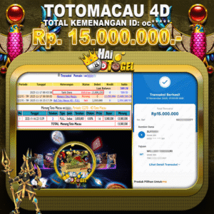 Read more about the article CUAN TOGEL TOTOMACAU4D HAITOGEL MENANG Rp 15.000.000 WD CEPAT