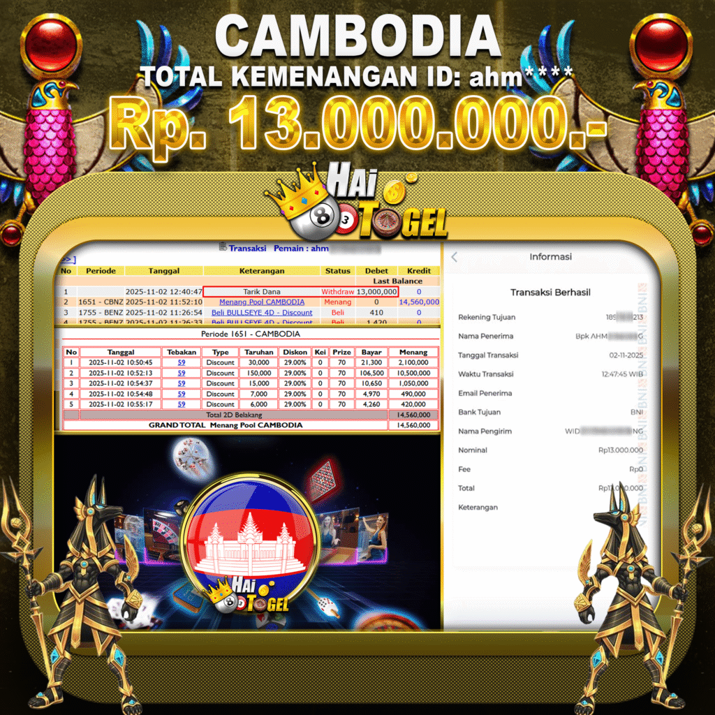KEMENANGAN TOGEL CAMBODIA HAITOGEL