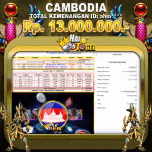 Read more about the article KEMENANGAN TOGEL CAMBODIA HAITOGEL BUKTI PEMBAYARAN TOGEL RP. 13.000.000