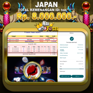 Read more about the article BUKTI MENANG TOGEL JAPAN Rp8.000.000 JUTA DI HAITOGEL WD LANGSUNG LUNAS
