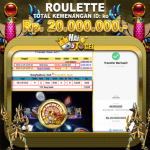 Read more about the article BUKTI MENANG GAME CASINO ROULETTE SEBESAR Rp20.000.000 JUTA DI BAYAR TUNTAS SITUS HAITOGEL