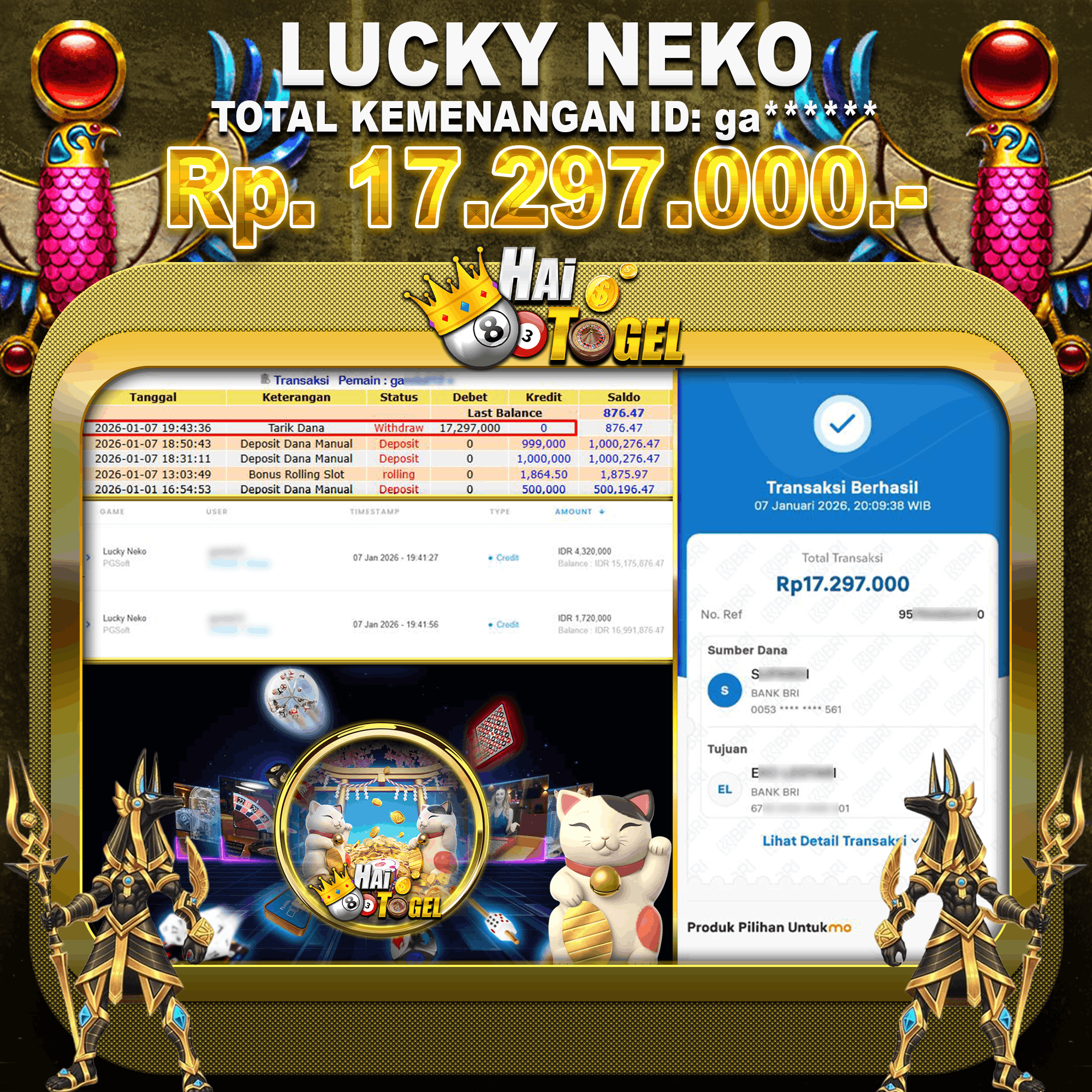 Read more about the article SLOT LUCKY NEKO JACKPOT Rp17.297.000 JUTA | BUKTI KEMENANGAN TERBARU MEMBER HAITOGEL