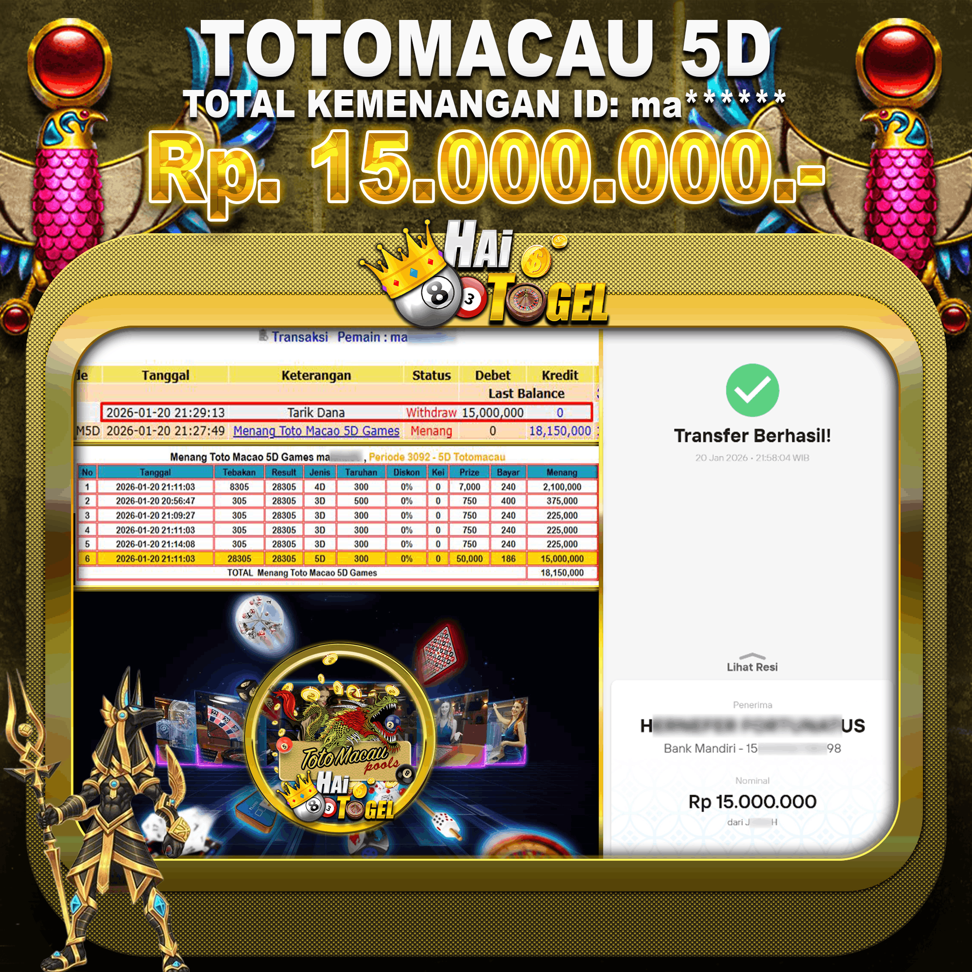 You are currently viewing MEMBER BERHASIL UNTUNG BESAR DARI TOGEL TOTOMACAU 5D DI HAITOGEL! BUKTI JACKPOT NYATA