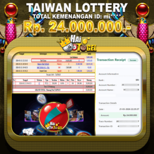 Read more about the article HASIL BUKTI HAITOGEL JACKPOT : TAIWAN SEBESAR RP.24.000.000