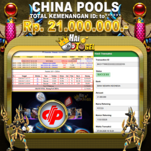 Read more about the article HASIL PEMBAYARAN HAITOGEL CHINA TOGEL RP. 12.870.000