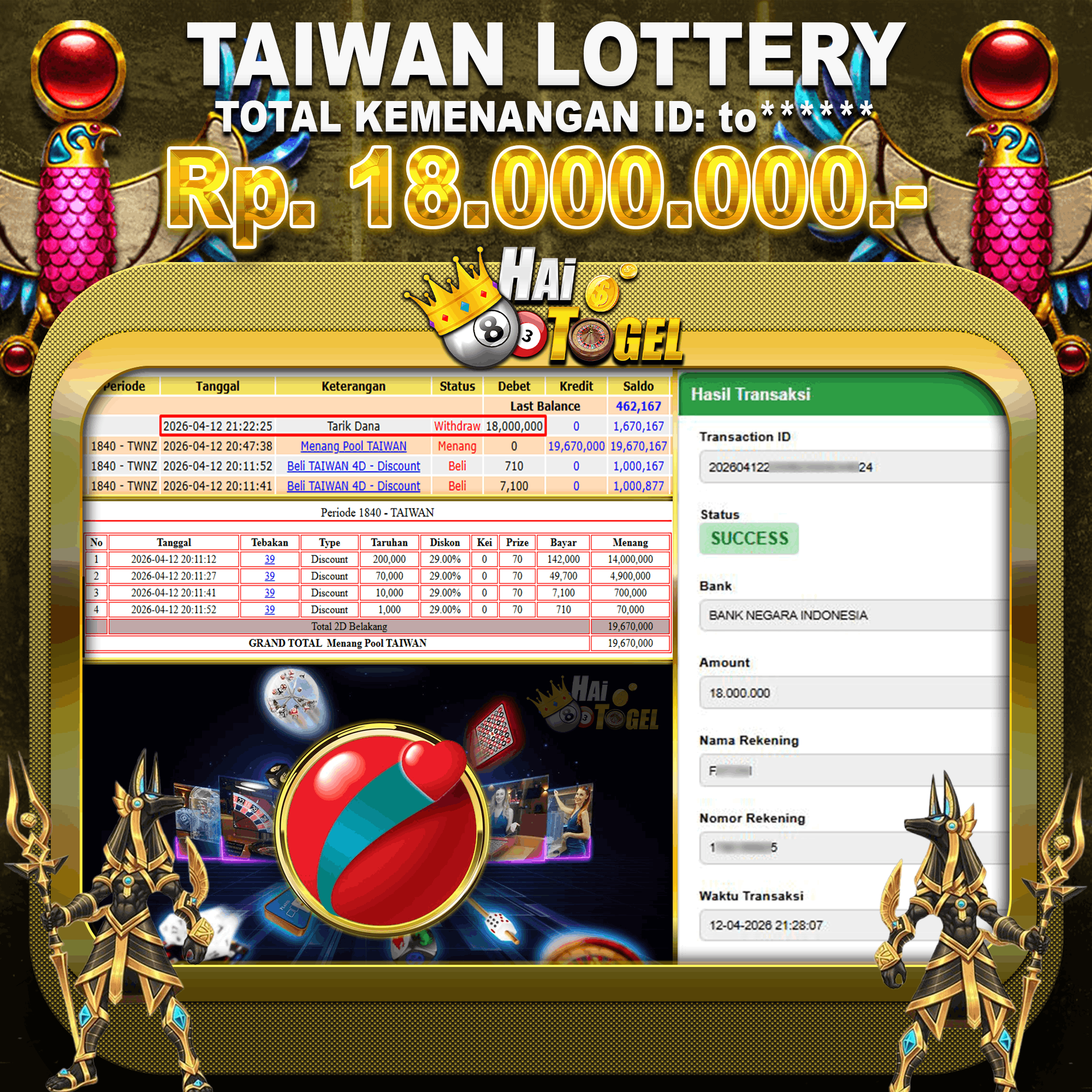 Read more about the article TOGEL TAIWAN HAITOGEL CAIR MENANG Rp18.000.000