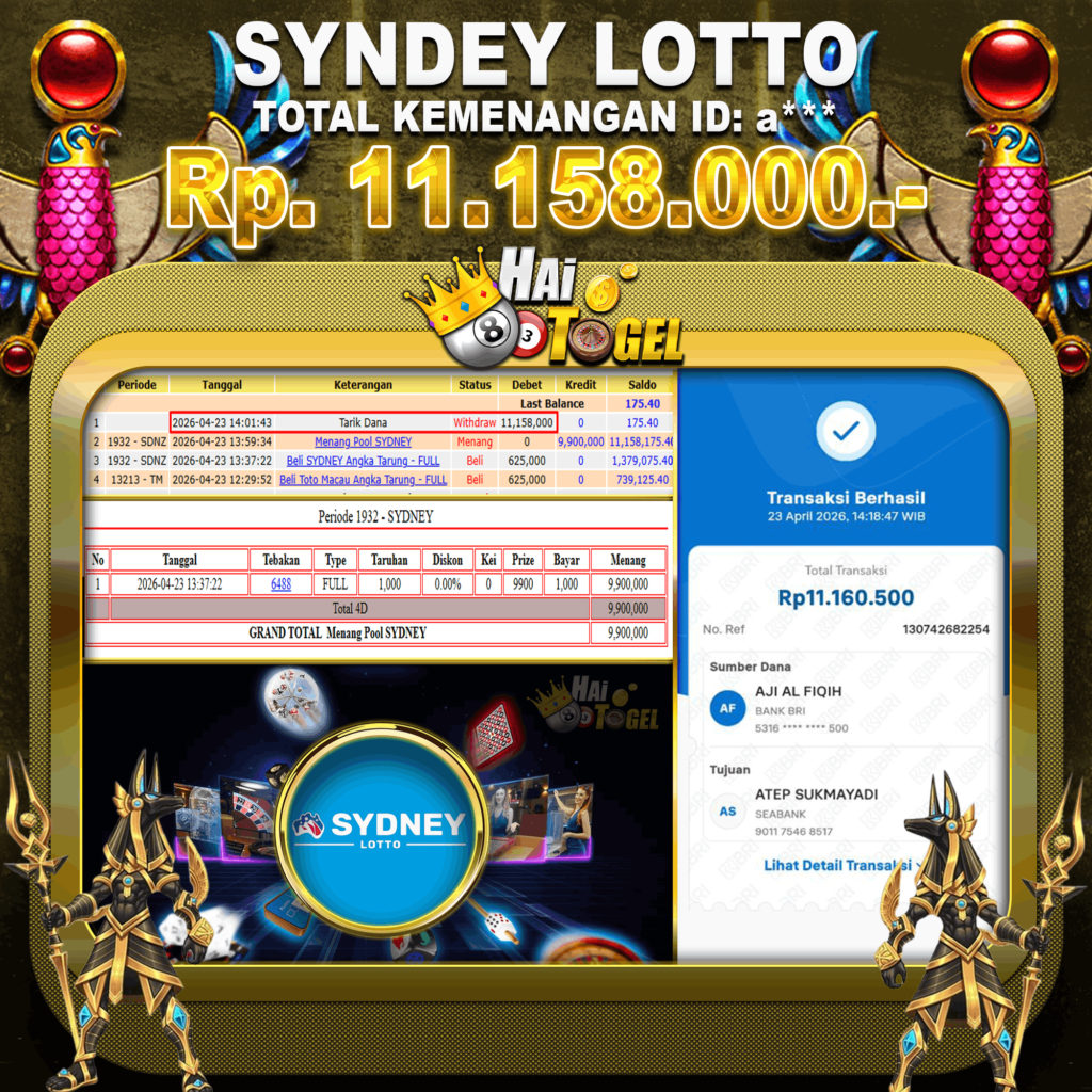 BUKTI JACKPOT HAITOGEL SYDNEY
