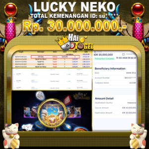 Read more about the article BUKTI PEMBAYARAN HAITOGEL SLOT : SLOT LUCKY NEKO RP. 30.000.000