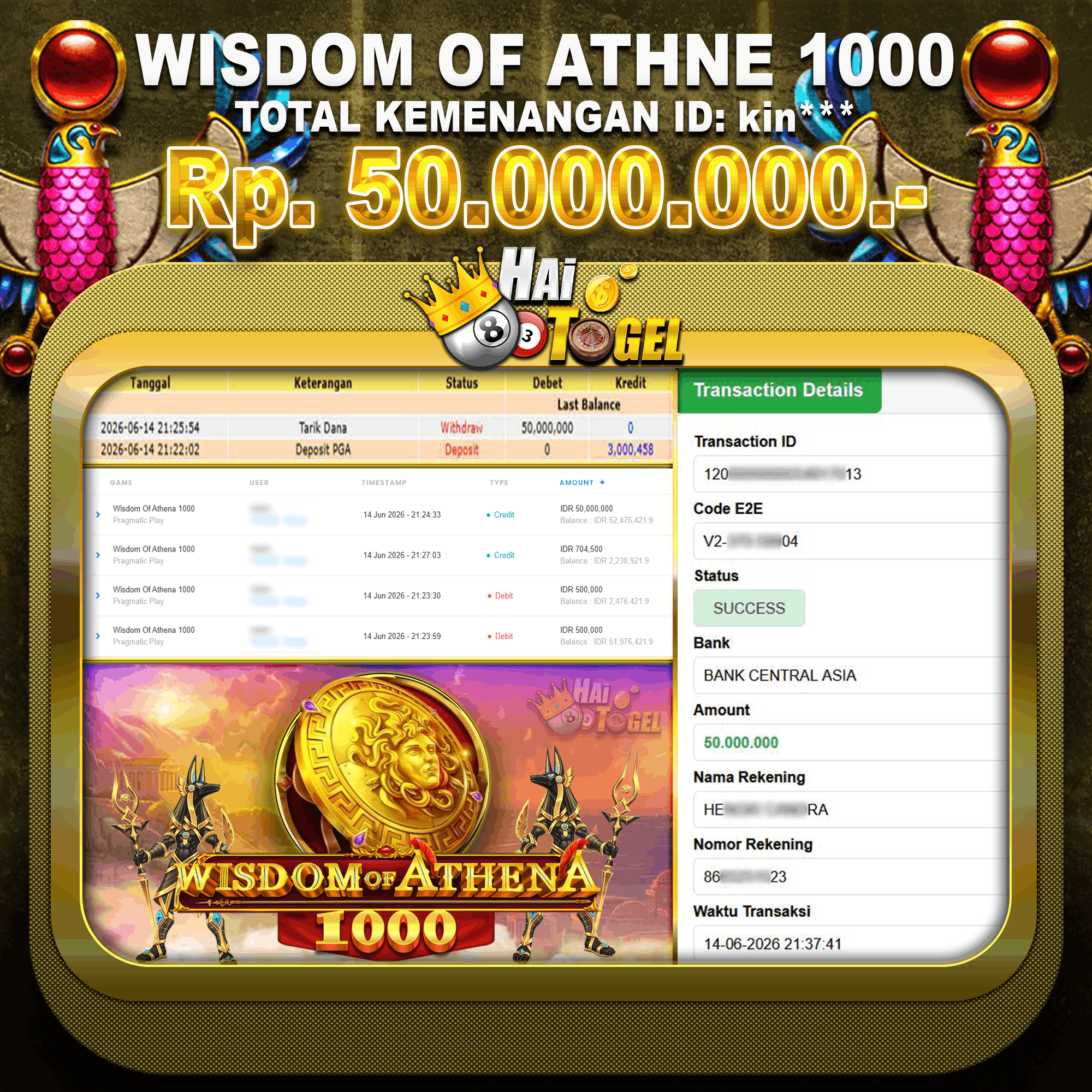 You are currently viewing JP HAITOGEL KEMENANGAN SLOT : WISDOM OF ATHENA RP. 50.000.000