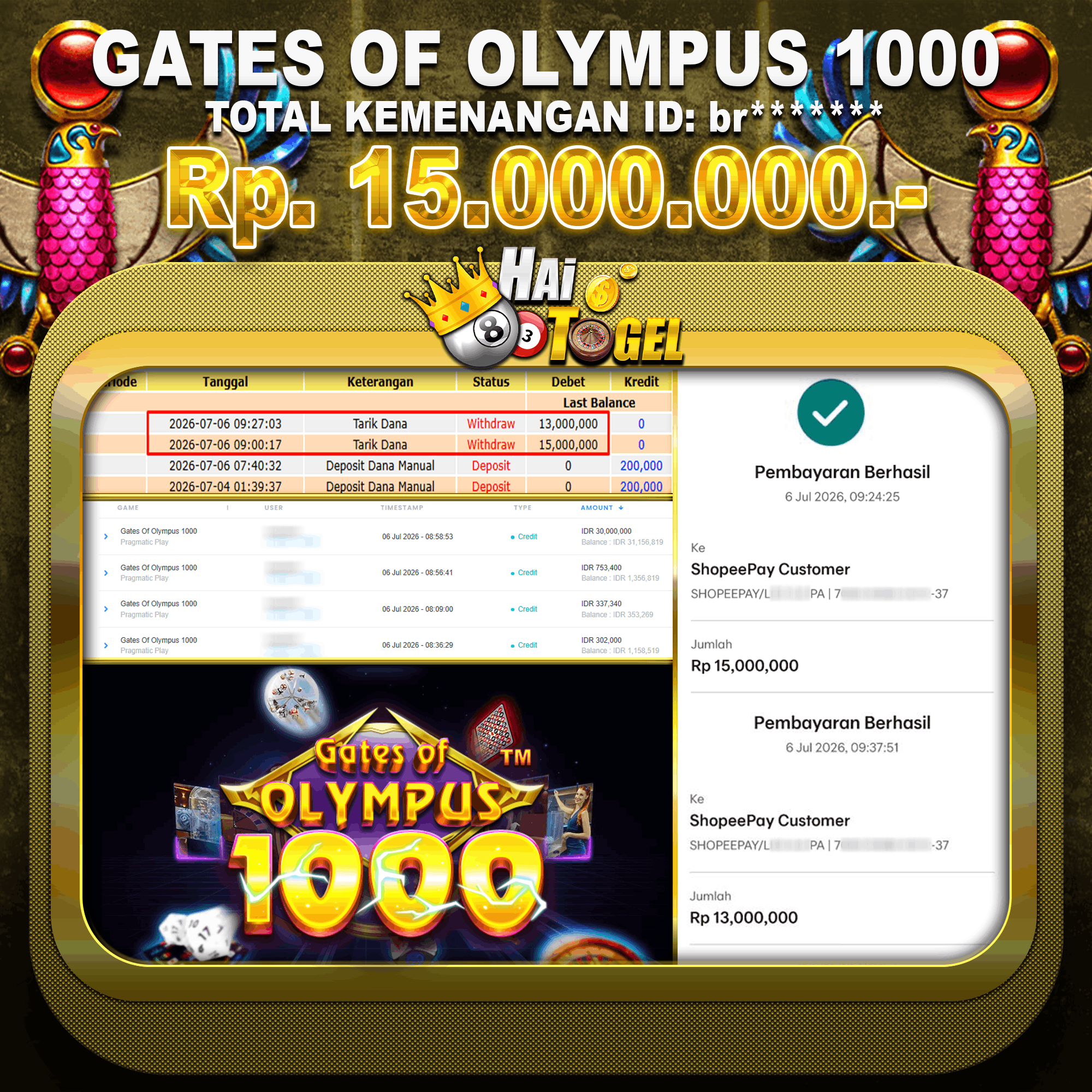 You are currently viewing PEMBAYARAN BUKTI SLOT JP GATES OF OLYMPUS 1000 RP. 15.000.000