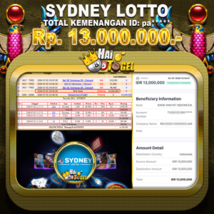 Read more about the article HASIL JACKPOT HAITOGEL SYDNEY  RP. 13.000.000